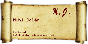 Muhi Jolán névjegykártya