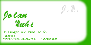 jolan muhi business card